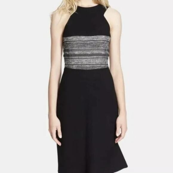 L'AGENCE Wool Sheath Dress Black Asymmetrical Hem {3C31} - Picture 1 of 8